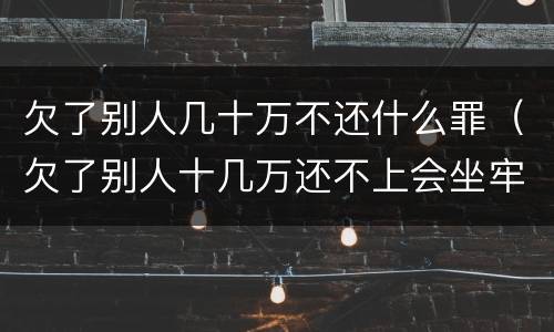 欠了别人几十万不还什么罪（欠了别人十几万还不上会坐牢吗）