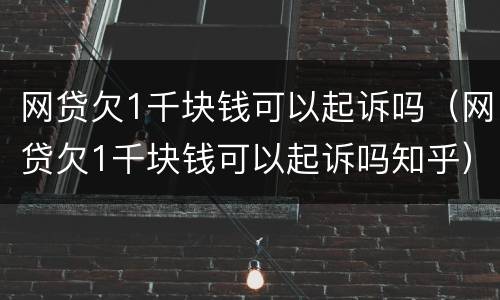 网贷欠1千块钱可以起诉吗（网贷欠1千块钱可以起诉吗知乎）