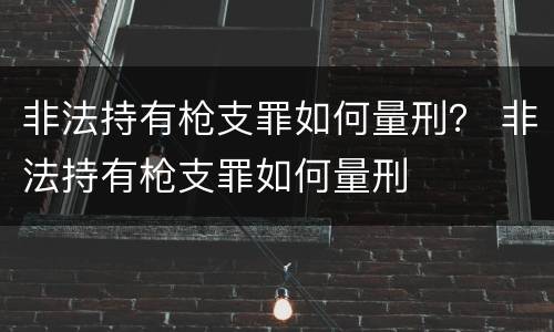 非法持有枪支罪如何量刑？ 非法持有枪支罪如何量刑