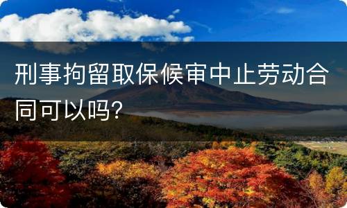 刑事拘留取保候审中止劳动合同可以吗？