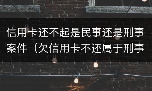 信用卡还不起是民事还是刑事案件（欠信用卡不还属于刑事案件吗）
