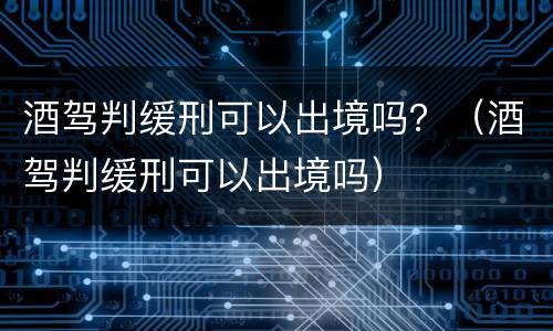 酒驾判缓刑可以出境吗？（酒驾判缓刑可以出境吗）