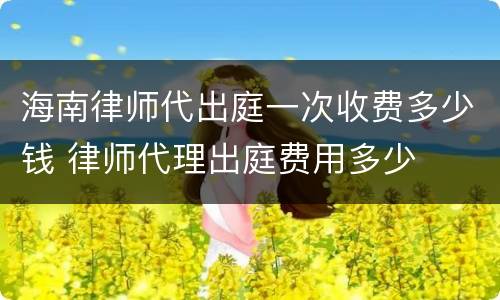 海南律师代出庭一次收费多少钱 律师代理出庭费用多少