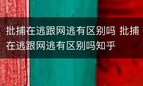 批捕在逃跟网逃有区别吗 批捕在逃跟网逃有区别吗知乎
