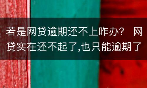 若是网贷逾期还不上咋办？ 网贷实在还不起了,也只能逾期了