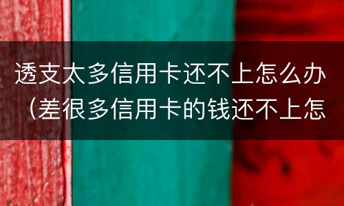 透支太多信用卡还不上怎么办（差很多信用卡的钱还不上怎么办）