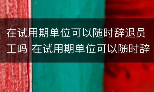 在试用期单位可以随时辞退员工吗 在试用期单位可以随时辞退员工吗合法吗