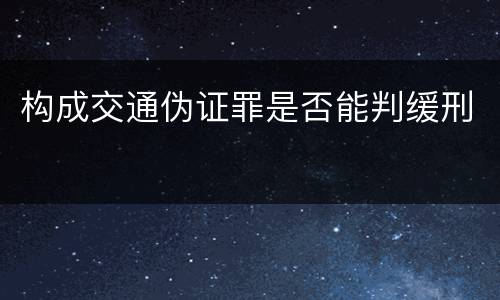 构成交通伪证罪是否能判缓刑
