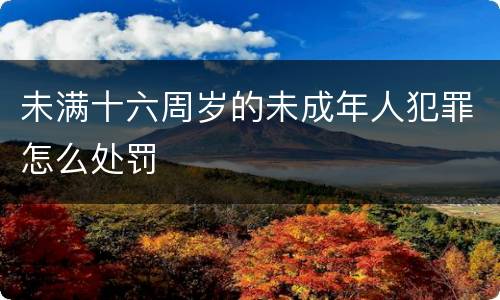 未满十六周岁的未成年人犯罪怎么处罚