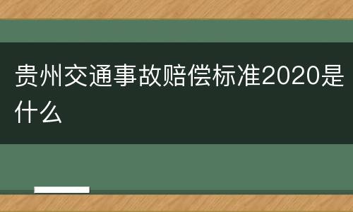 贵州交通事故赔偿标准2020是什么