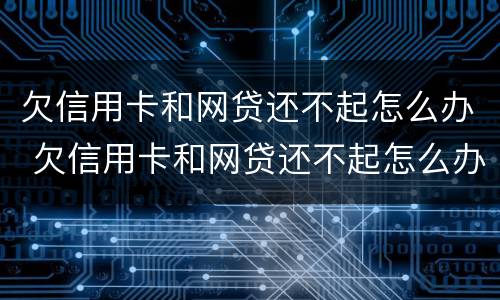 欠信用卡和网贷还不起怎么办 欠信用卡和网贷还不起怎么办呢