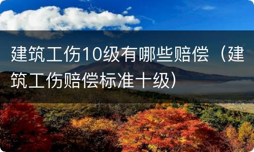 建筑工伤10级有哪些赔偿（建筑工伤赔偿标准十级）