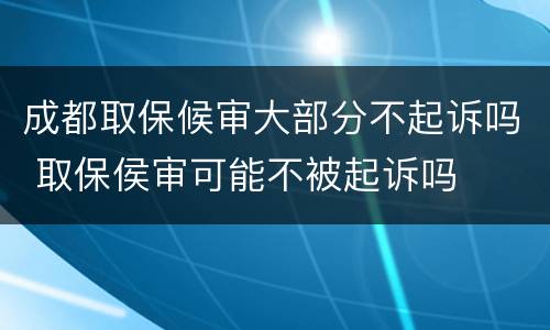 成都取保候审大部分不起诉吗 取保侯审可能不被起诉吗