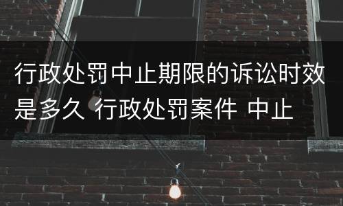 行政处罚中止期限的诉讼时效是多久 行政处罚案件 中止