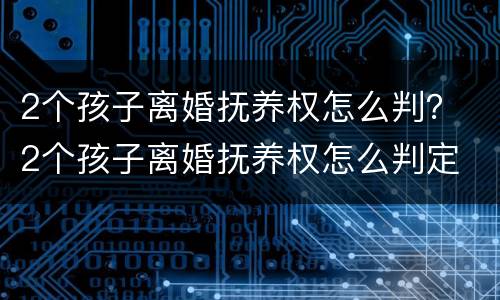 2个孩子离婚抚养权怎么判？ 2个孩子离婚抚养权怎么判定