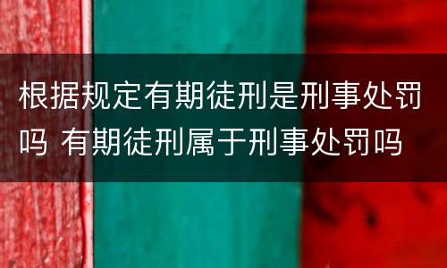 根据规定有期徒刑是刑事处罚吗 有期徒刑属于刑事处罚吗