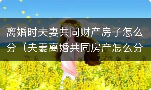 离婚时夫妻共同财产房子怎么分（夫妻离婚共同房产怎么分割?）