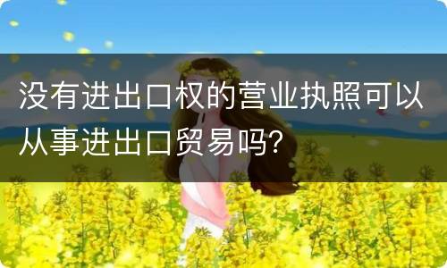 没有进出口权的营业执照可以从事进出口贸易吗？