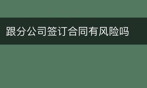 跟分公司签订合同有风险吗