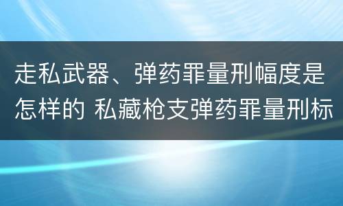 走私武器、弹药罪量刑幅度是怎样的 私藏枪支弹药罪量刑标准