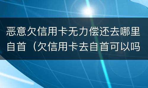 恶意欠信用卡无力偿还去哪里自首（欠信用卡去自首可以吗）
