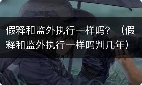 假释和监外执行一样吗？（假释和监外执行一样吗判几年）