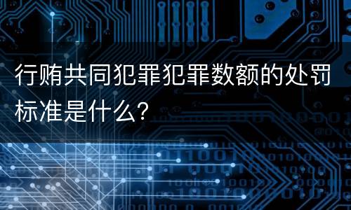 行贿共同犯罪犯罪数额的处罚标准是什么？