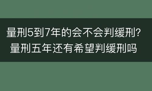 量刑5到7年的会不会判缓刑？ 量刑五年还有希望判缓刑吗