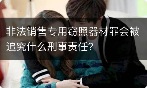 非法销售专用窃照器材罪会被追究什么刑事责任？