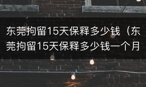 东莞拘留15天保释多少钱（东莞拘留15天保释多少钱一个月）