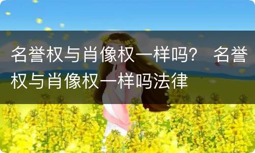 名誉权与肖像权一样吗? 名誉权与肖像权一样吗法律
