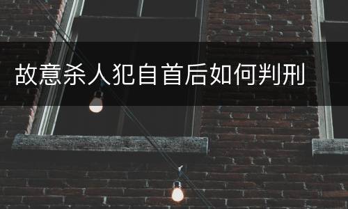 故意杀人犯自首后如何判刑