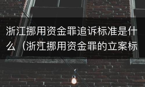浙江挪用资金罪追诉标准是什么（浙江挪用资金罪的立案标准）
