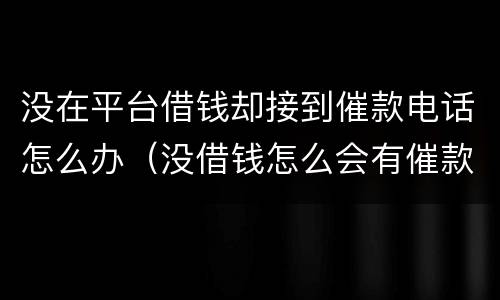 没在平台借钱却接到催款电话怎么办（没借钱怎么会有催款电话）