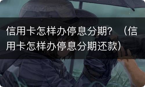 信用卡怎样办停息分期？（信用卡怎样办停息分期还款）