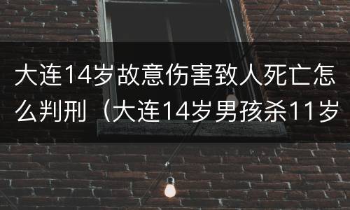 大连14岁故意伤害致人死亡怎么判刑（大连14岁男孩杀11岁女孩事件最新进展）