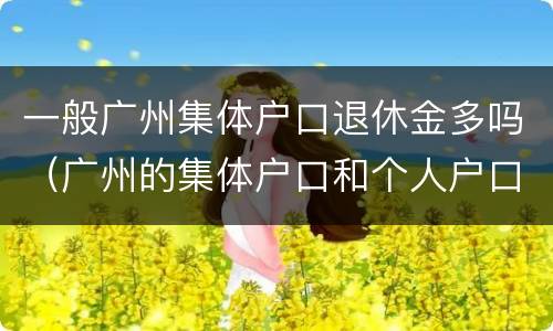 一般广州集体户口退休金多吗（广州的集体户口和个人户口的待遇）