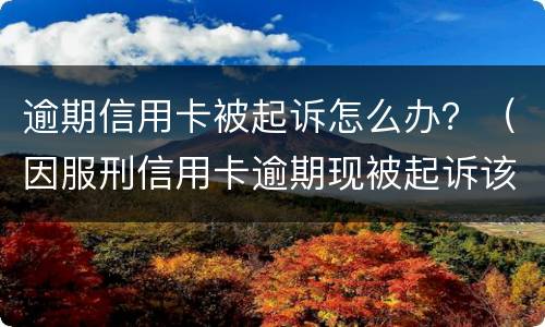 逾期信用卡被起诉怎么办？（因服刑信用卡逾期现被起诉该怎么做）