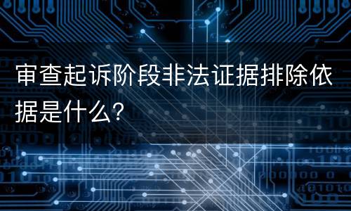 审查起诉阶段非法证据排除依据是什么？