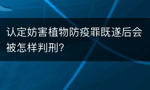 认定妨害植物防疫罪既遂后会被怎样判刑?