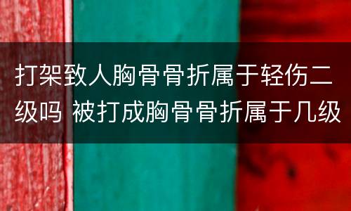 打架致人胸骨骨折属于轻伤二级吗 被打成胸骨骨折属于几级伤残