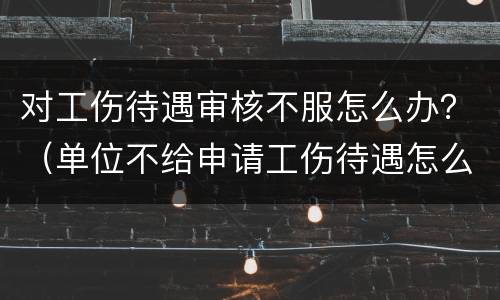 对工伤待遇审核不服怎么办？（单位不给申请工伤待遇怎么办）