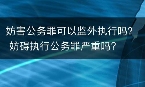 妨害公务罪可以监外执行吗？ 妨碍执行公务罪严重吗?