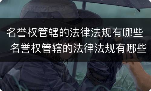 名誉权管辖的法律法规有哪些 名誉权管辖的法律法规有哪些内容