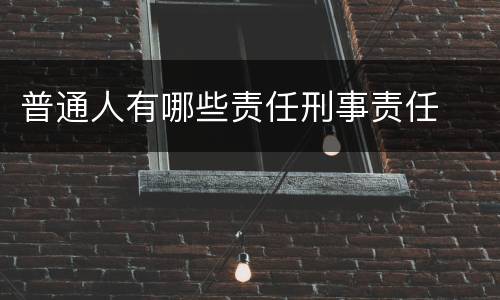 普通人有哪些责任刑事责任
