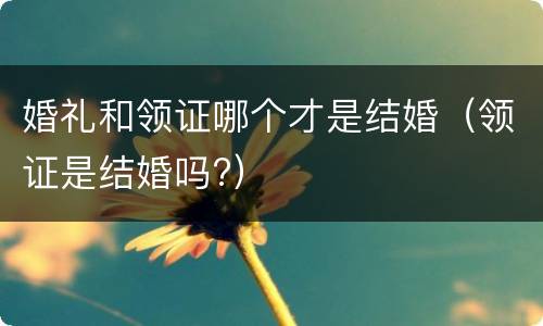 婚礼和领证哪个才是结婚（领证是结婚吗?）