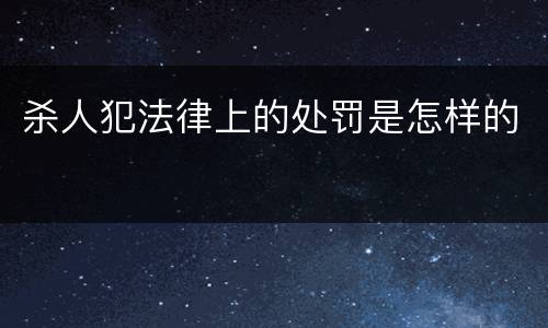 杀人犯法律上的处罚是怎样的