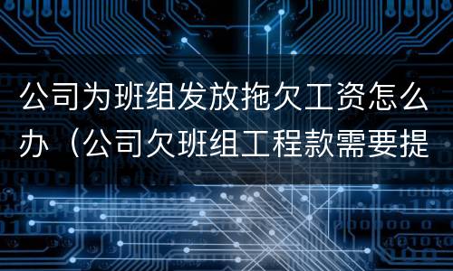 公司为班组发放拖欠工资怎么办（公司欠班组工程款需要提供什么材料起诉）