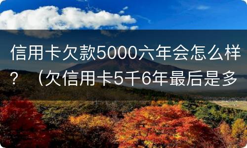 信用卡欠款5000六年会怎么样？（欠信用卡5千6年最后是多少钱）