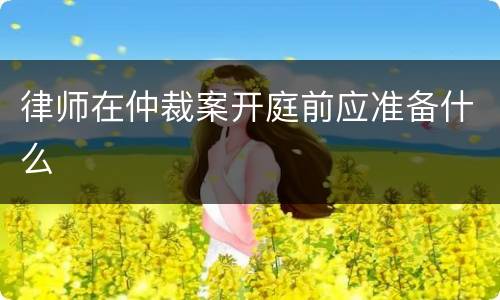 律师在仲裁案开庭前应准备什么